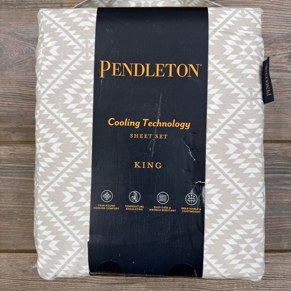 Pendleton King Sheet Set Tucson Peak Tan Cooling Technology Aztec NEW